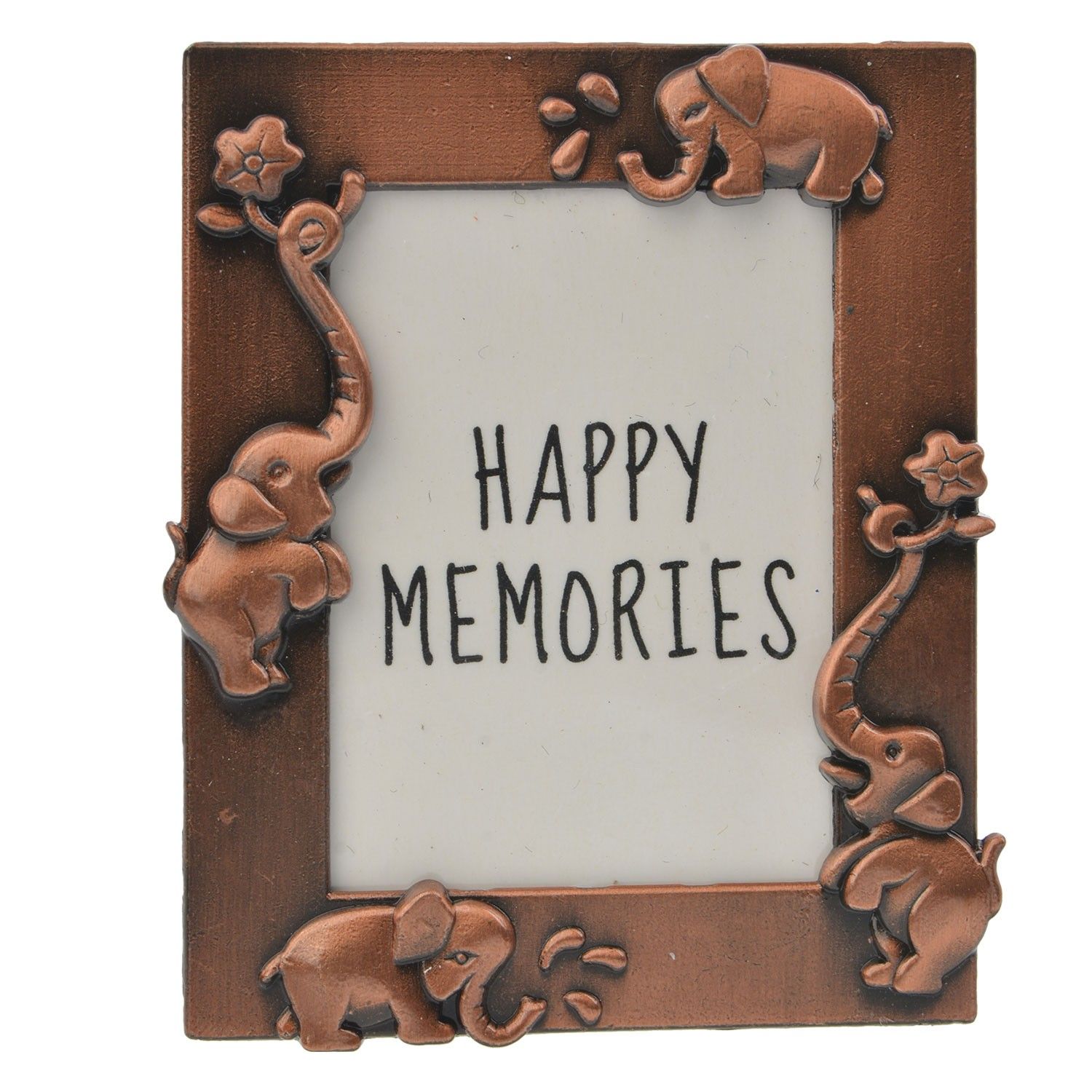 Zlatý fotorámeček se slony - 4*5 cm Clayre & Eef - LaHome - vintage dekorace