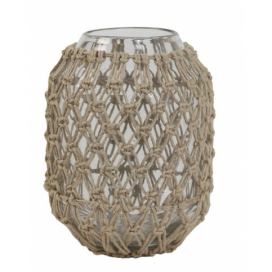 Skleněná váza s jutovým opletením Narona - Ø16*21 cm Light & Living