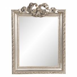 Vintage stříbrné zrcadlo s dekorací mašle - 25*2*34 cm Clayre & Eef LaHome - vintage dekorace
