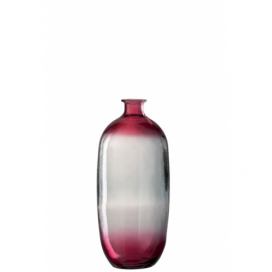 Růžová skleněná transparentní váza Ella- Ø  19*45 cm J-Line by Jolipa