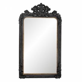 Velké nástěnné zrcadlo s černým antickým rámem - 90*158*14 cm Clayre & Eef