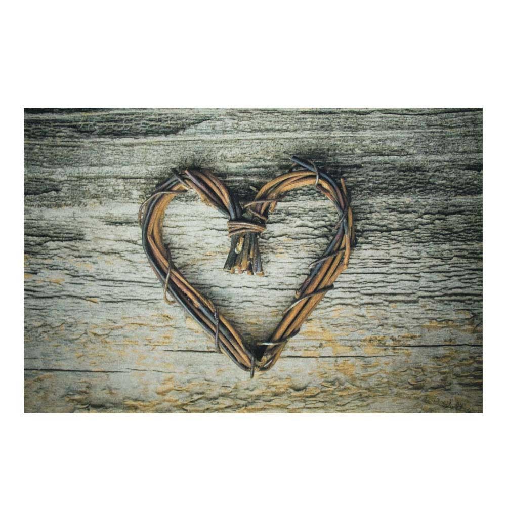 Šedá podlahová rohožka srdce z větviček Heart Twig - 75*50*1cm Mars & More - LaHome - vintage dekorace