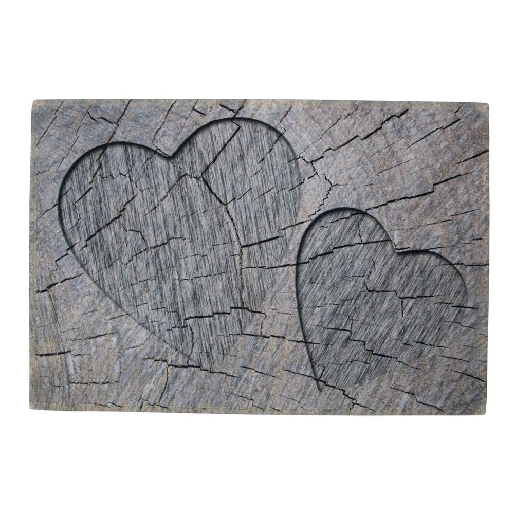 Šedá rohožka srdce v kmenu stromu Hearts grey - 75*50*1cm Mars & More - LaHome - vintage dekorace