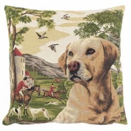 Gobelínový polštář lovecký pes Labrador - 45*45*15cm Mars & More LaHome - vintage dekorace