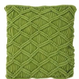 Pistáciově zelený polštář s výplní Macrame - Ø 45*10 cm J-Line by Jolipa