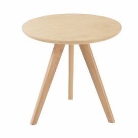 Přírodní dřevěný odkládací stolek Scandinavian - Ø 50*49cm J-Line by Jolipa