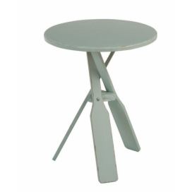 Mintový dřevěný odkládací stolek s pádly Paddles - Ø 45*56cm J-Line by Jolipa