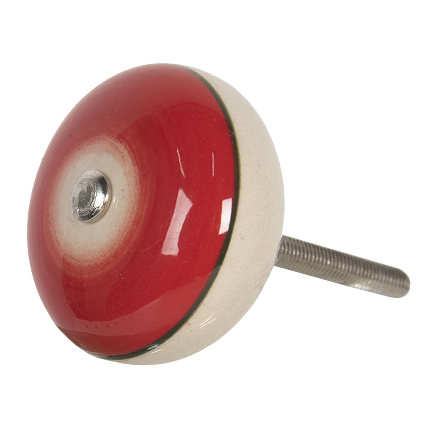 Červená kulatá úchytka ve vintage stylu Cercle – Ø 4*3 cm  Clayre & Eef - LaHome - vintage dekorace