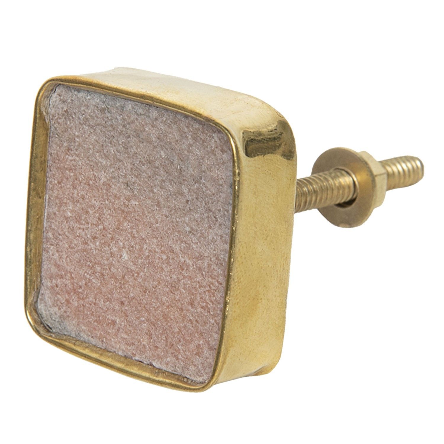 Zlatá čtvercová kovová úchytka Goldy I - 4*4 cm Clayre & Eef - LaHome - vintage dekorace