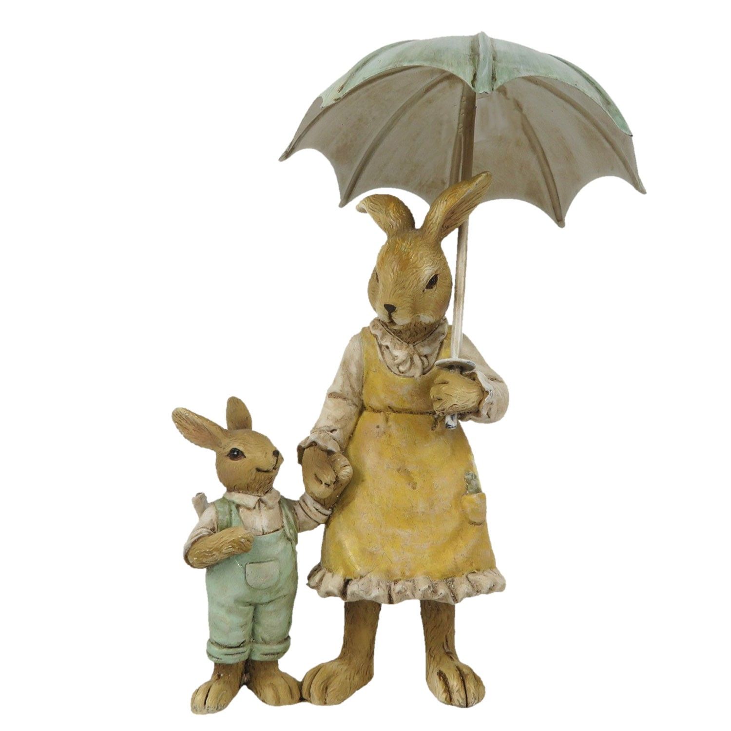 Dekorace dvou králíků pod deštníkem - 9*4*13 cm Clayre & Eef - LaHome - vintage dekorace