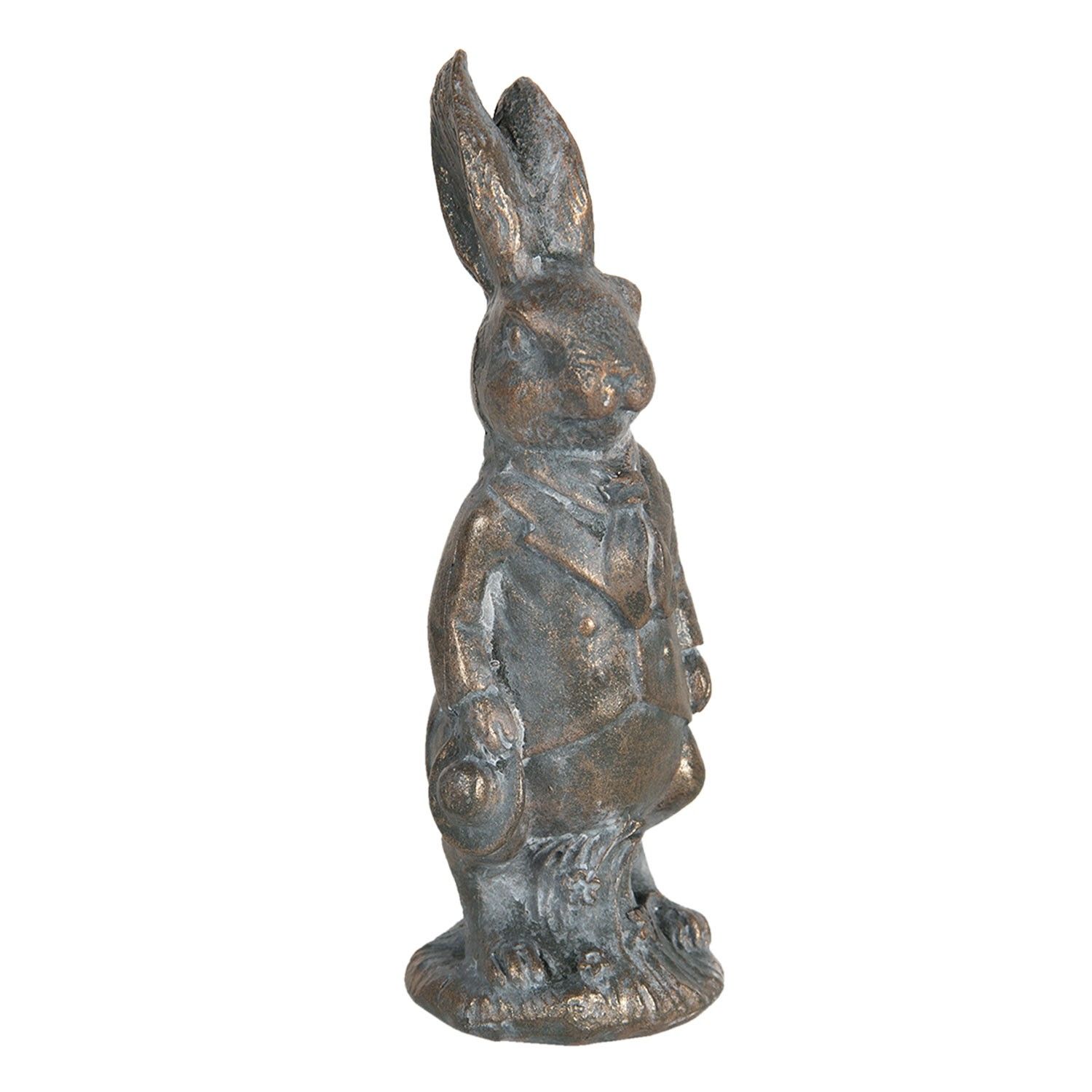 Hnědá metalická dekorace králíka Métallique - 4*4*11 cm Clayre & Eef - LaHome - vintage dekorace
