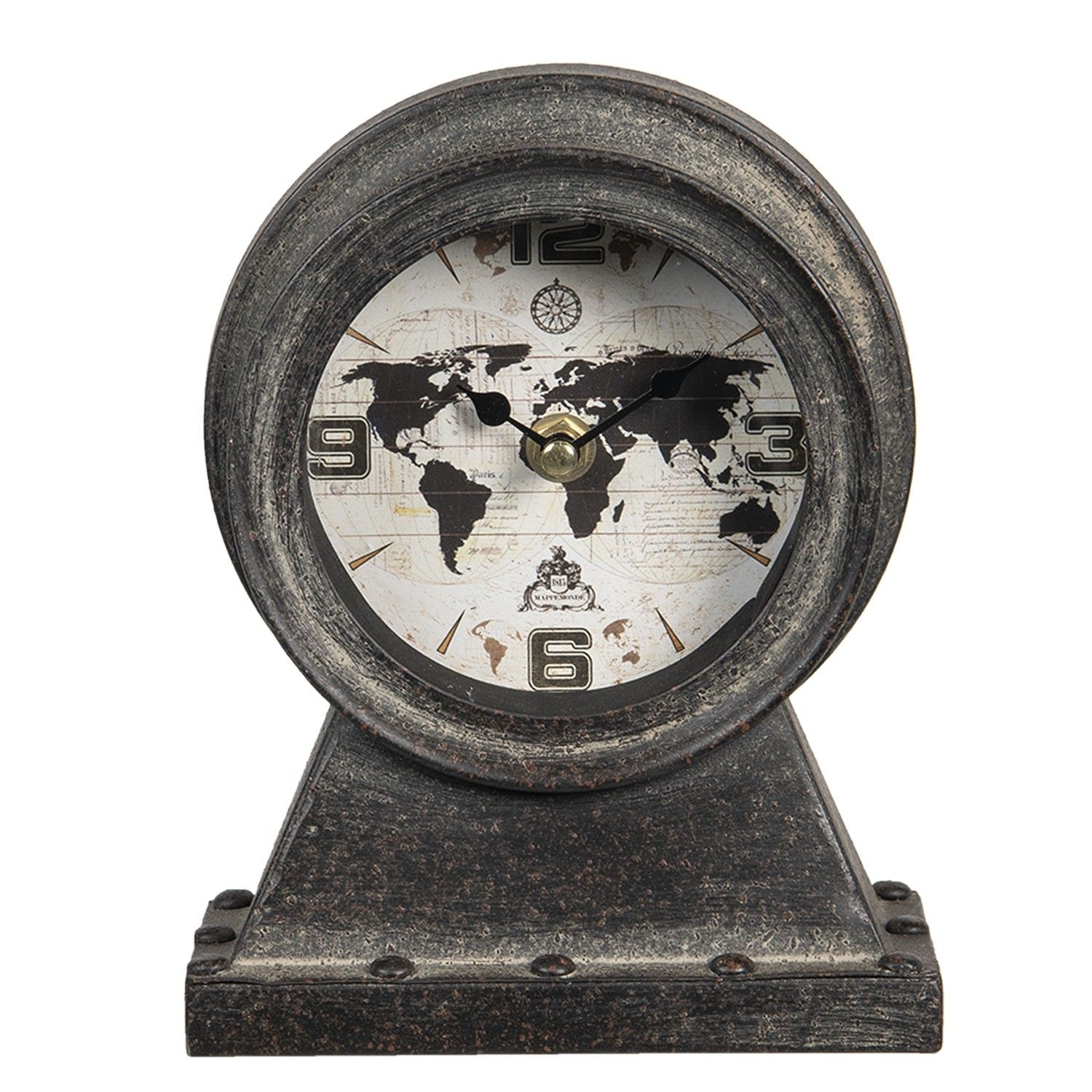 Vintage stolní hodiny The World - 15*8*19 cm / 1*AA Clayre & Eef - LaHome - vintage dekorace
