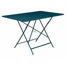 Modrý kovový skládací stůl Fermob Bistro 117 x 77 cm
