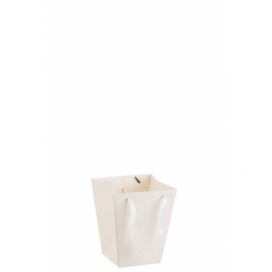 Bílý květináč ve tvaru dárkové tašky - 17*17*20 cm J-Line by Jolipa