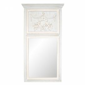 Nástěnné zrcadlo v ozdobném rámu s římsou - 65*120*5 cm Clayre & Eef LaHome - vintage dekorace