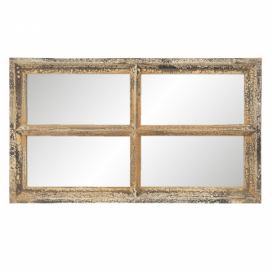 Nástěnné zrcadlo v designu okna s patinou Trystan - 36*3*62 cm Clayre & Eef LaHome - vintage dekorace
