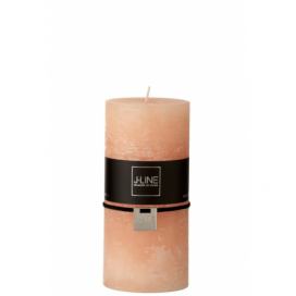 Broskvová nevonná svíčka  Peach  válec  L - Ø 7*15 cm/80h J-Line by Jolipa LaHome - vintage dekorace