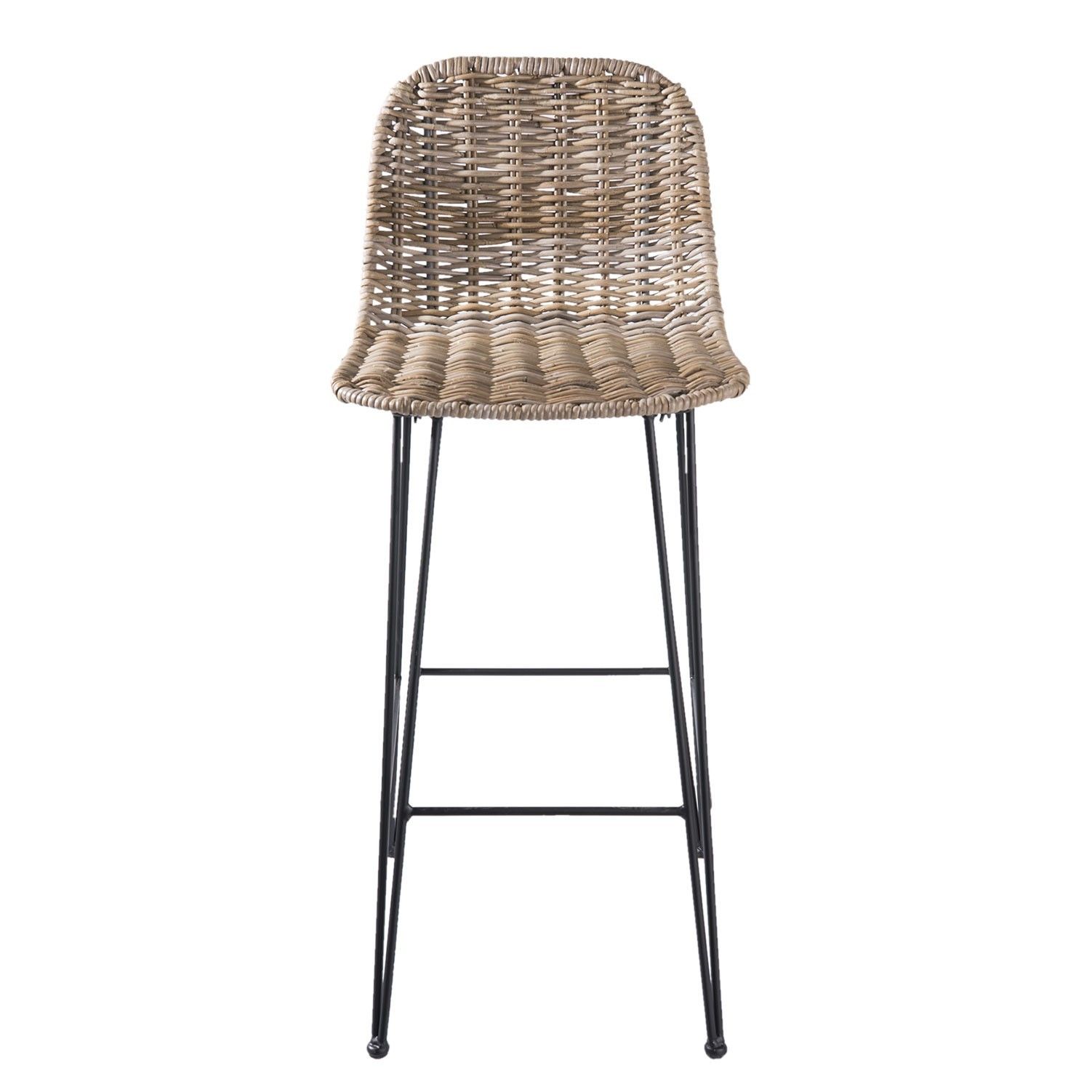 Ratanová barová stolička - 40 * 40 * 93 cm Clayre & Eef - LaHome - vintage dekorace