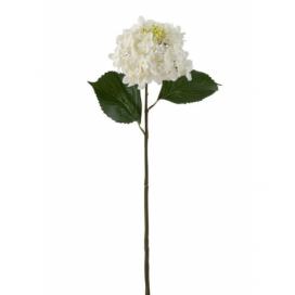 Bílá dekorační květina Hortenzie - 51cm J-Line by Jolipa