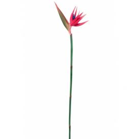 Dekorační květina růžová Strelitzia - 107cm J-Line by Jolipa