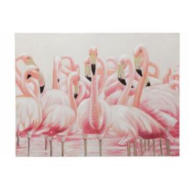 Obraz s plameňáky Flamingos - 120*3,5*90cm J-Line by Jolipa LaHome - vintage dekorace