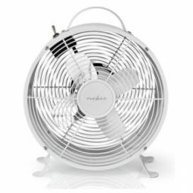 Nedis FNCL10WT20 - Stolní ventilátor RETRO 20W/230V bílá ø25 cm NE0171