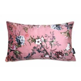 Růžový sametový polštář s květy Luisa roze- 30*50cm Collectione LaHome - vintage dekorace