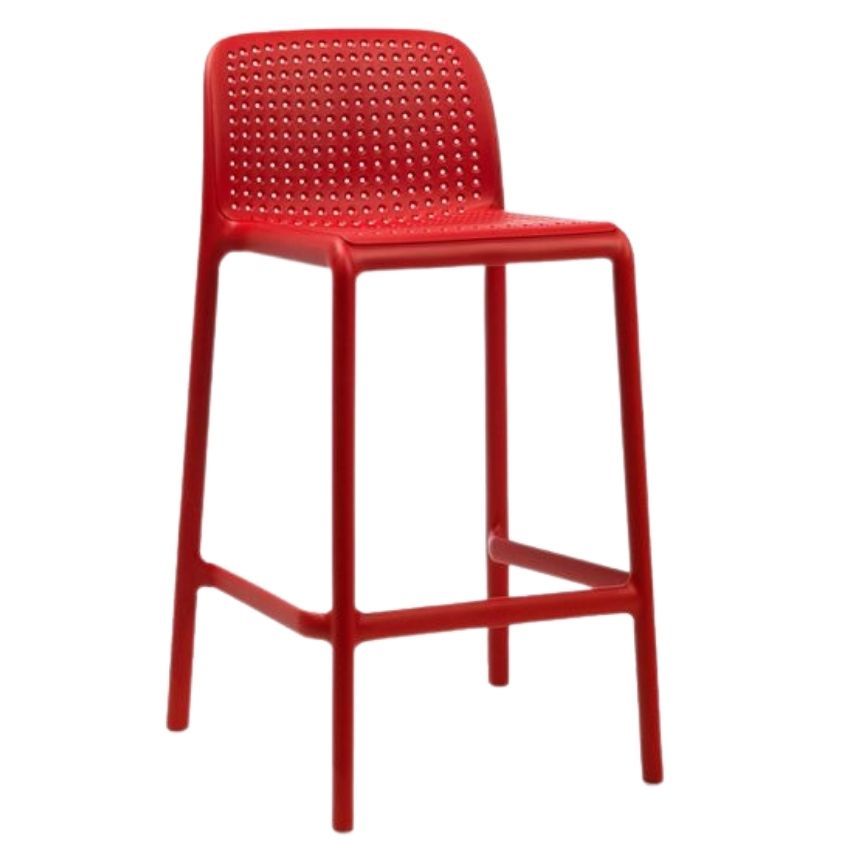Nardi Červená plastová barová židle Lido Mini 65 cm - Designovynabytek.cz
