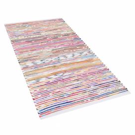 Různobarevný bavlněný koberec ve světlém odstínu 80x150 cm BARTIN