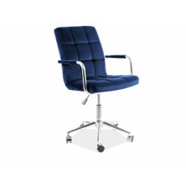 Židle kancelářská Q022 VELVET tmavě modrý BLUVEL 86