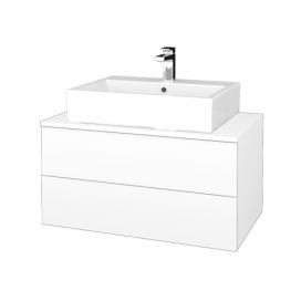 Dřevojas Koupelnová skříňka MODULE SZZ2 80 umyvadlo Kube - M01 Bílá mat / M01 Bílá mat