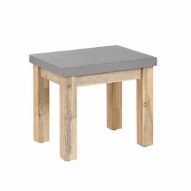 Zahradní židle z betonu a akátového dřeva šedá OSTUNI