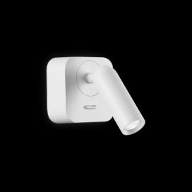 Ideal Lux 260648 LED nástěnné svítidlo Bean square 1x3,5W | 220lm | 3000K - vypínač na těle, bílá