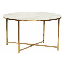 Bílo zlatý kovový konferenční stolek Hübsch Pond 80 cm