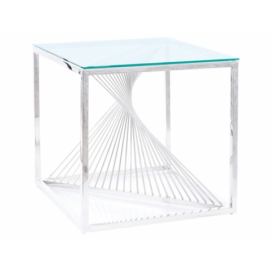 Konferenční stolek FLAME B transparentní/Stříbrný 55X55