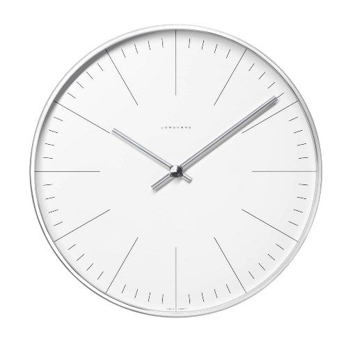 KLEIN & MORE Designové nástěnné hodiny White wall clock with lines Max Bill - DESIGNPROPAGANDA