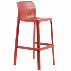 Nardi Červená plastová zahradní barová židle Net 76 cm
