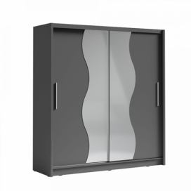 Tempo Kondela Skříň s posuvnými dveřmi BIRGAMO TYP 1 - tmavě šedý grafit