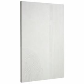 Bílý abstraktní obraz Kave Home Adelta 110 x 80 cm Designovynabytek.cz