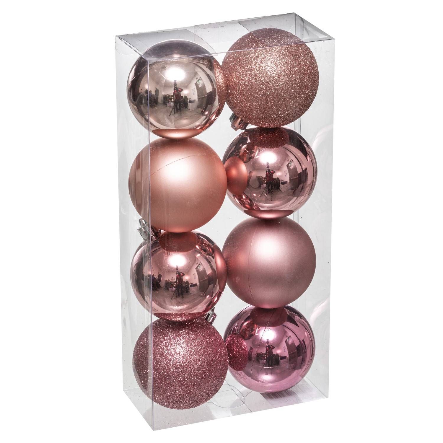 Fééric Lights and Christmas Vánoční koule, sada 8 kusů, růžová barva, 7 cm - EMAKO.CZ s.r.o.