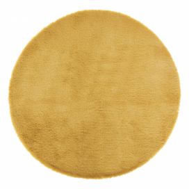 Atmosphera Koberec z umělé kožešiny, O 80 cm, žlutý