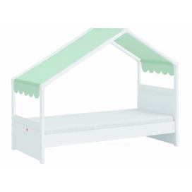 Domečková postel se stříškou Fairy I - bílá/zelená