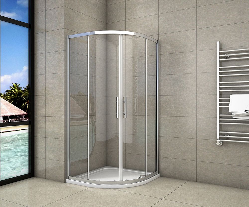 H K Čtvrtkruhový sprchový kout SYMPHONY S4 80x80 cm s dvoudílnými posuvnými dveřmi - Hezká koupelna s.r.o.