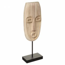 Atmosphera Dřevěná maska SAFARI, etnický motiv, přírodní hnědá, výška 46,5 cm