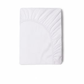 Bílé elastické prostěradlo z bavlněného saténu HIP, 180 x 200 cm