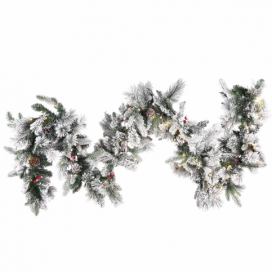Zasněžená osvícená vánoční girlanda 270 cm bílá WHITEHORN