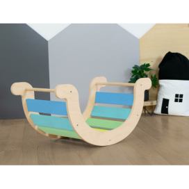 Benlemi Dětská Montessori balanční houpačka YUPEE Zvolte barvu: Pastelová duha v modrých odstínech
