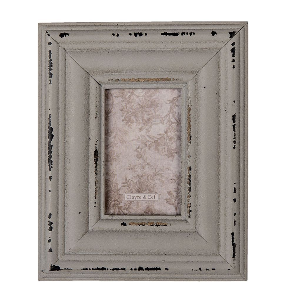 Šedý dřevěný fotorámeček - 11*1*14 cm / 5*7 cm Clayre & Eef - LaHome - vintage dekorace