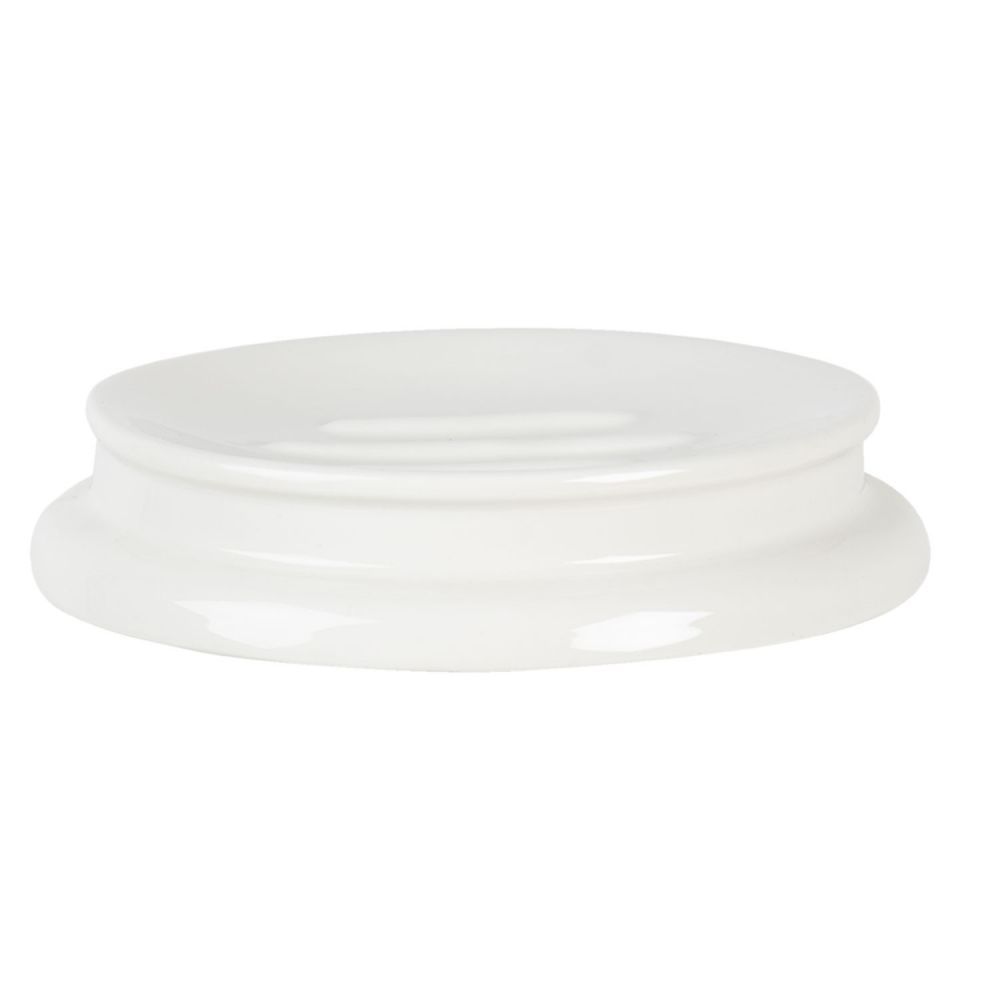 Porcelánová kulatá bílá mýdlenka Circle - Ø 12*2 cm Clayre & Eef - LaHome - vintage dekorace