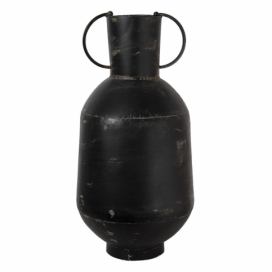 Černá kovová dekorační váza s odřením Tinn - Ø 26*52 cm Clayre & Eef
